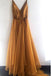Spaghetti Strap A Line V Neck Formal Cheap Long Prom Dresses, PD0062