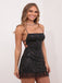 Black Sequin Sweetheart Lace Up Sheath Short Mini Homecoming Dresses,HD0216