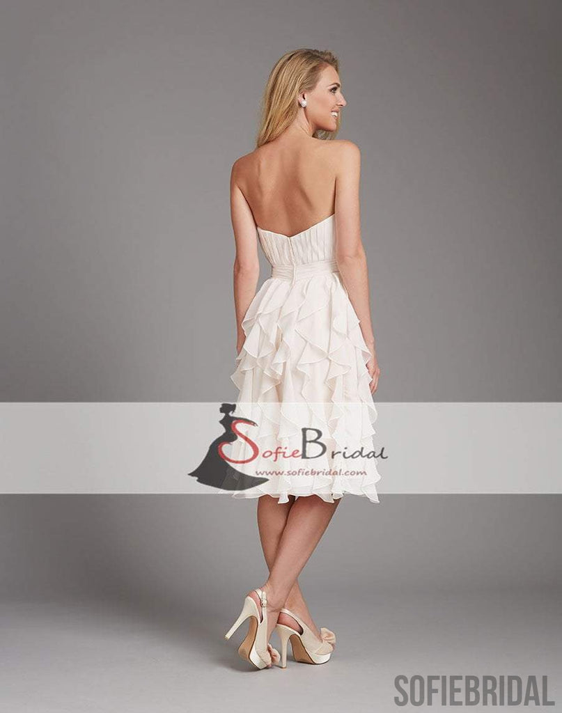 Sweetheart Short Chiffon Bridesmaid Dresses, Lovely Bridal Party Dresses, Bridesmaid Dresses, PD0482