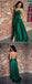 Green Satin Prom Dresses, Side Slit Prom Dresses, Cheap Prom Dresses, Long Prom Dresses, PD0662