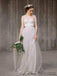 Simple Illusion Spahgetti Straps Tulle A-line Wedding Dresses Online, WD369