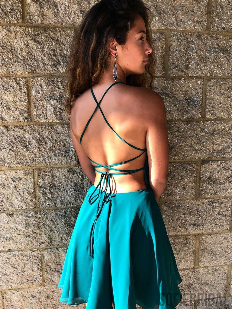 Lace Chiffon Homecoming Dresses, Beaded Homecoming Dresses, Cheap Homecoming Dresses, CM500