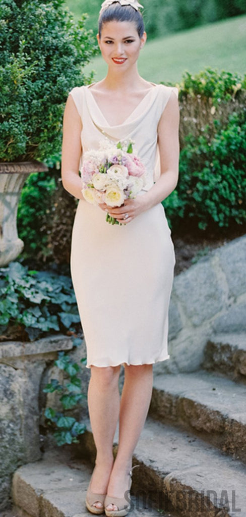 Ivory Short Mermaid Bridesmaid Dresses, Special Wedding Guest Dresses, PD0896