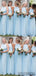 Light Blue A-line Cheap Chiffon Bridesmaid Dresses, PD0856