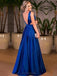 Royal Blue Satin Prom Dresses, A-line Prom Dresses, Cheap Prom Dresses, Prom Dresses, PD0632