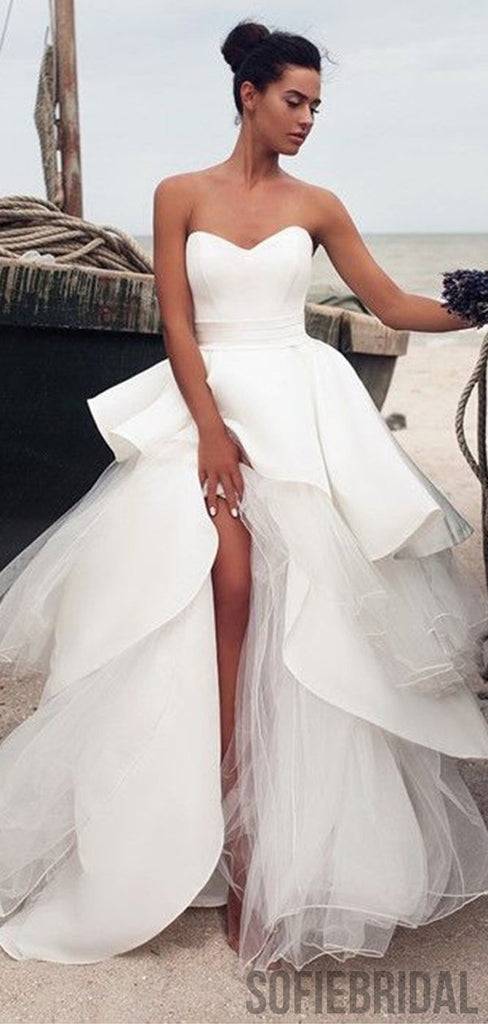 Unique Sweetheart Tulle Ball Gown Wedding Dresses, WD0297