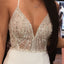 Spaghetti Long Mermaid Ivory Beaded Prom Dresses, Sexy Long Prom Dresses, PD0736