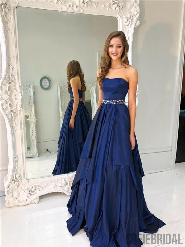 Sweetheart Prom Dresses, Beaded Prom Dresses, Navy Prom Dresses, Prom Dresses, PD0633