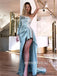 One-shoulder Long Sleeves Appliques High-low Prom Dresses With Train, PD0131