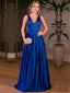 Royal Blue Satin Prom Dresses, A-line Prom Dresses, Cheap Prom Dresses, Prom Dresses, PD0632
