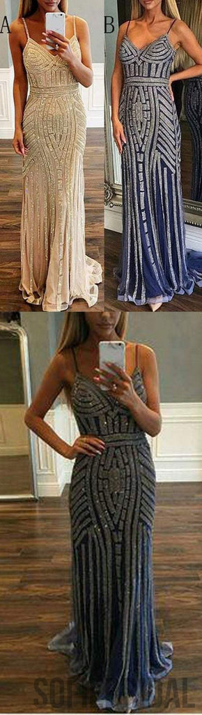 Spaghetti Rhinestone Prom Dresses, Mermaid Prom Dresses, Popular Prom Dresses, Prom Dresses, PD0361