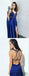 Royal Blue Lace Prom Dresses, Side Slit Prom Dresses, Cheap Prom Dresses, PD0668