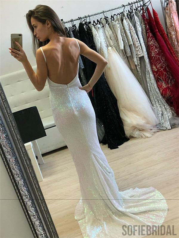 V-neck Prom Dresses, Sequin Prom Dresses, Mermaid Prom Dresses, Sexy Prom Dresses, PD0694