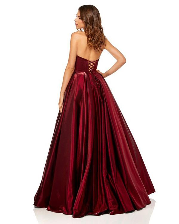 Sweetheart Burgundy Ball Gown, Lace up back Prom Dresses, PD0041