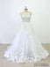 Strapless Lace See Through Beaded A-line Unique Wedding Dresses Online, WD391