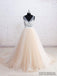 V Neck See Through A-line Cheap Wedding Dresses Online, WD355