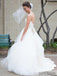 Sweetheart Long A-line Ivory Tulle Beaded Waist Wedding Dresses, WD0287