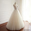 V Neck A-line Lace Long Custom Cheap Wedding Bridal Dresses, WD301