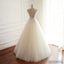 V Neck A-line Lace Long Custom Cheap Wedding Bridal Dresses, WD301