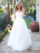 Simple Elegant Long A-line Ivory Tulle Wedding Dresses, WD0295