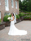 Mermaid Cap Sleeves Backless Beading Lace Wedding Dresses, WD0475