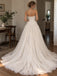 Strapless Pleated Lace Tulle Wedding Dress, Corset Bodice Tiered A-Line Bridal Gown, SFWD0125