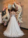 Strapless Sweetheart Lace Corset A-Line Wedding Dress, Allover Floral Lace Bridal Gown, SFWD0147