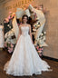 Strapless Sweetheart Lace Corset A-Line Wedding Dress, Allover Floral Lace Bridal Gown, SFWD0147