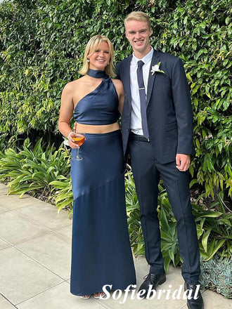 Sexy Soft Satin Halter Sleeveless Lace Up Back Mermaid Floor Length Prom Dress, PD01039