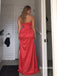Fuchsia Strapless Draped Slit Satin Gown, Sweetheart Ruched Formal Prom Dress, PD13953