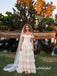 Off Shoulder Sweetheart Tiered Lace Wedding Dress, Short Ruffled Lace Sleeve Corset Bridal Gown, SFWD0148