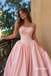 Blush Pink Strapless Lace Corset Ballgown Prom Dress, Appliqued Formal Evening Gown, PD13955