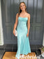 Sexy Soft Satin Spaghetti Straps Sleeveless Mermaid Floor Length Prom Dress, PD01083