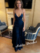 Sexy Soft Satin Spaghetti Straps Sleeveless A-Line Maxi Prom Dress, PD01168