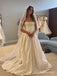 Strapless Vintage Satin A-Line Wedding Dress, Ruched Bodice Floor Length Bridal Gown With Lace Veil,SFWD0116