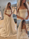 Strapless Vintage Satin A-Line Wedding Dress, Ruched Bodice Floor Length Bridal Gown With Lace Veil,SFWD0116