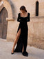 Long Sleeves Deep V-neck Red Sexy Prom Dresses, PD0992