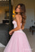 Blush Spaghetti Strap Satin Corset Tulle Dress, Sweetheart Floor Length Formal Gown,PD13897