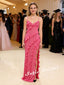 Sexy Chiffon Spaghetti Straps Sleeveless Side Slit Mermiad Maxi Prom Dress, PD01167