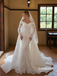 V Neck Long Sleeve Lace Mermaid Wedding Dress, Corset Bridal Gown with Lace Veil, SFWD0133