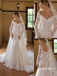 V Neck Long Sleeve Lace Mermaid Wedding Dress, Corset Bridal Gown with Lace Veil, SFWD0133