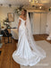 Off-the-Shoulder Draped Satin Wedding Dress, Ruched Bodice Floor Length Mermaid Bridal Gown,SFWD0122