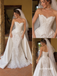 Strapless Sweetheart Lace Mermaid Wedding Dress, Detachable Satin Overskirt Bridal Gown, SFWD0135