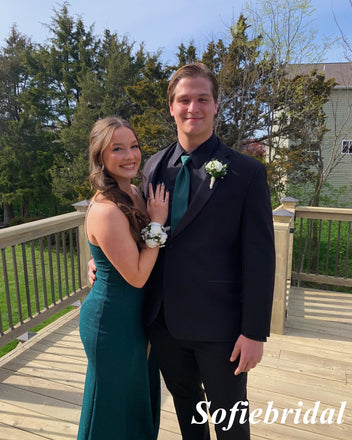 Sexy Shiny Spaghetti Straps Sleeveless Side Slit Mermaid Floor Length Prom Dress, PD01087