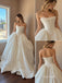 Strapless Corset Taffeta Ball Gown, Ruffled Neckline Wedding Dress,SFWD0125