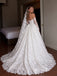 Strapless Sweetheart, Corset Bodice, Removable Long Lace Sleeves, Lace A-line Wedding Gown, SFWD0136