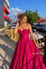 Fuchsia Strapless Sweetheart Satin Ball Gown, Simple Bow Bust Prom Dress, PD13937