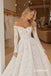 Off Shoulder Sweetheart Lace A Line Wedding Dress, Long Sleeve Corset Bridal Gown, SFWD0150