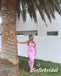 Sexy Pink Spaghetti Straps Sleeveless Mermaid Long Prom Dresses, PD0986