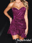 Shiny Special Fabric Sweetheart V-Neck Mermaid Mini Dresses/ Homecoming Dresses, HD0232